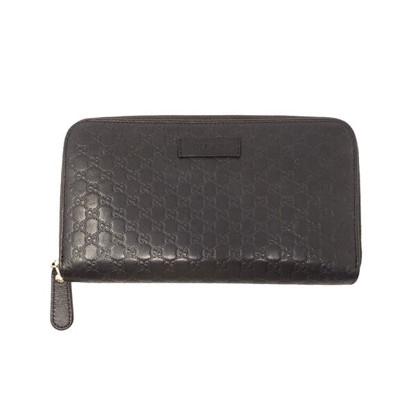 GUCCI Microguccissima GG Micro Logo Leather Zip Around Continental Wallet Brown - Picture 2 of 13